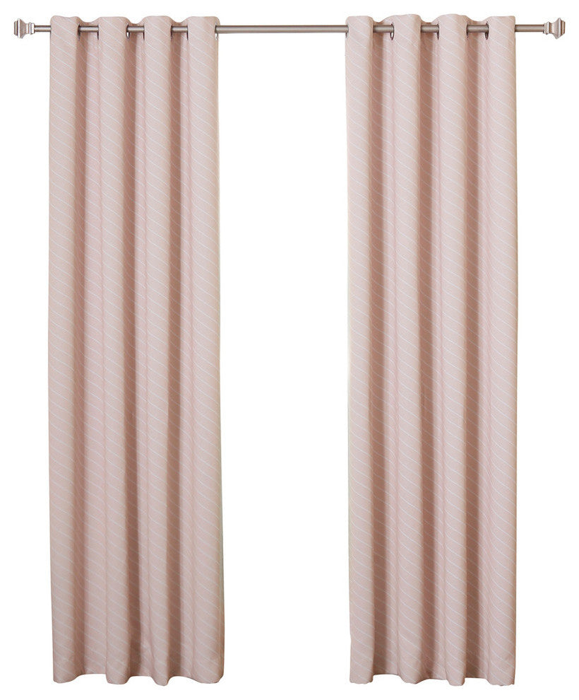 Diagonal Stripe Curtains, Pair, Baby Pink, 96"
