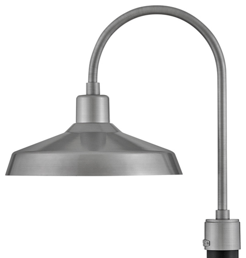 Hinkley Forge 16" Large Post Top/Pier Mount Lantern, Antique Brushed Aluminum