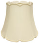 18" Ivory Empire Slanted Cylinder Scroll Edge Silk Lampshade