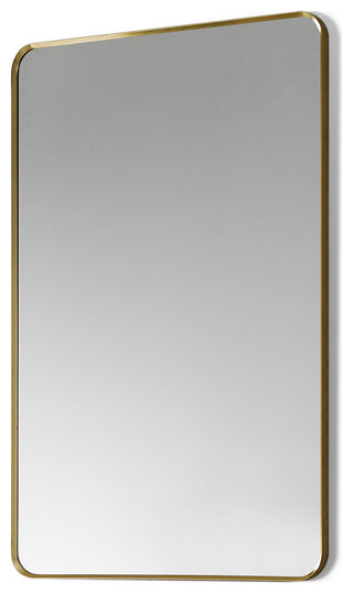 Nettuno Rectangle Bathroom/Vanity Aluminum Framed Wall Mirror, Brushed Gold, 24"