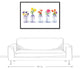 Painted Flowers in Glass Jars Print 32x48 Black Floating Framed Canvas