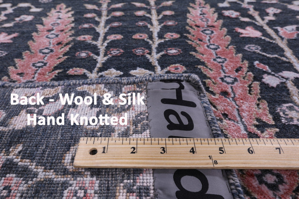 Wool and Silk Persian Ziegler Handmade Rug 8' 9" X 12' 1" Q9254