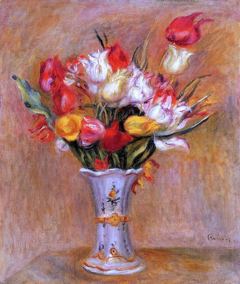Pierre Auguste Renoir Tulips, 20"x25" Wall Decal Print