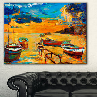 "Boats in Beautiful Sea" Canvas Print