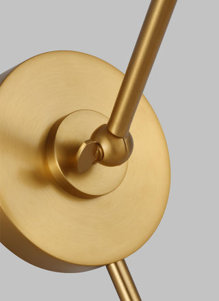 Wellfleet Single Arm Cone Task Sconce, Matte White and Burnished Brass