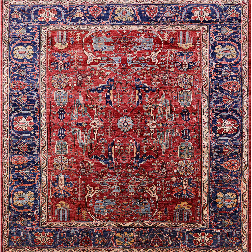 Ahgly Company Indoor Square Mid-Century Modern Area Rugs, 5' Square