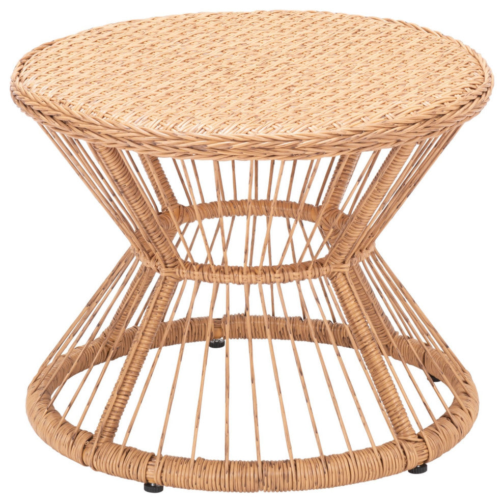 Lounge Coffee Side Table, Round, Aluminum, Metal, Natural, Outdoor Patio