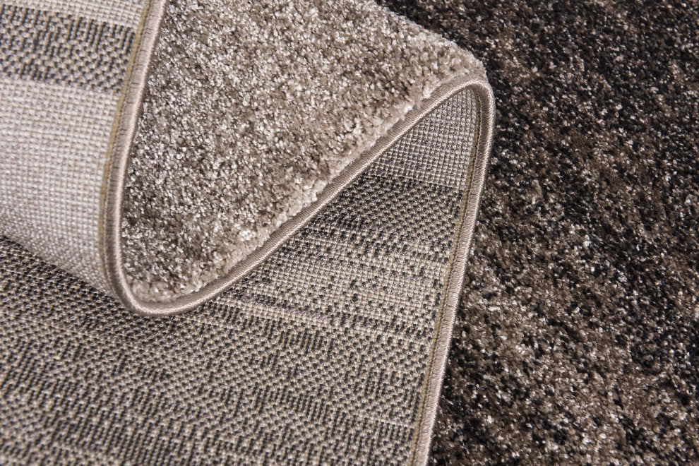 5"x8" Brown and Beige Abstract Blocks Area Rug