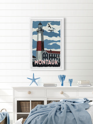 "Montauk Lighthouse" Framed Painting Print, 16x24