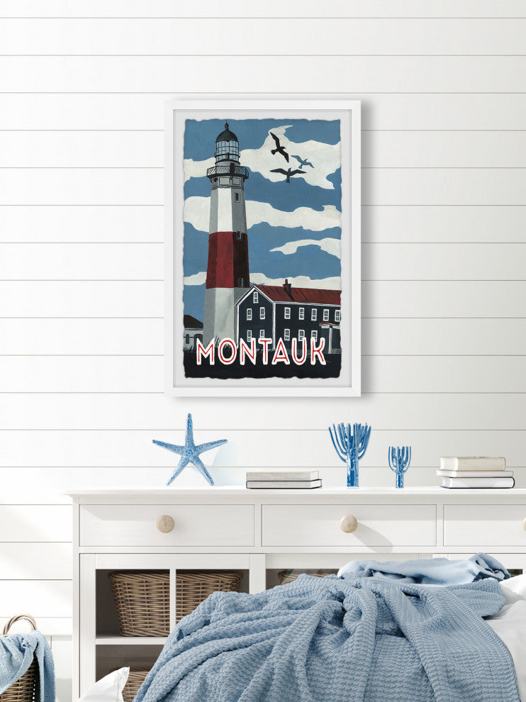 "Montauk Lighthouse" Framed Painting Print, 16x24