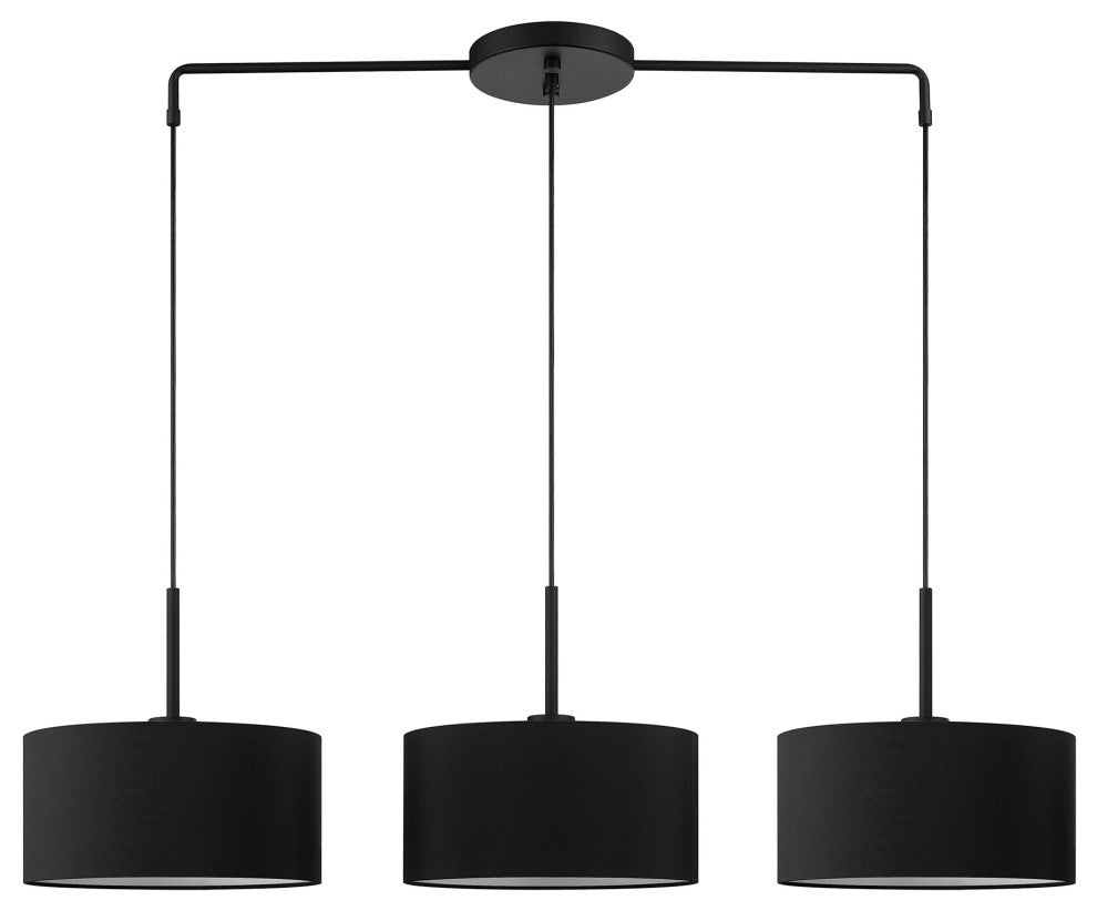 Bainbridge 3-Light Black Large Linear Chandelier