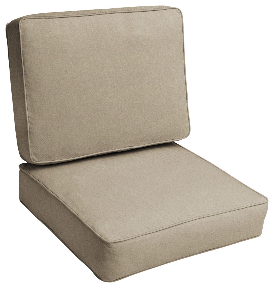 Sunbrella Canvas Taupe Outdoor Corded Cushion Set, 22"x22"