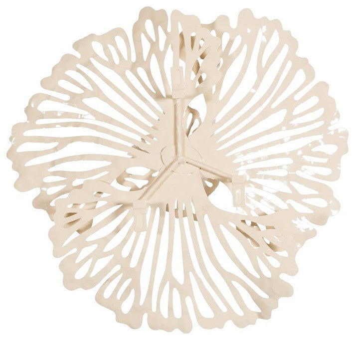 Flower Wall Art, Extra Small, Ivory, Metal
