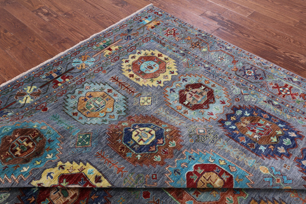 8' 0" X 9' 8" Handmade Fine Turkmen Ersari Wool Rug Q10565