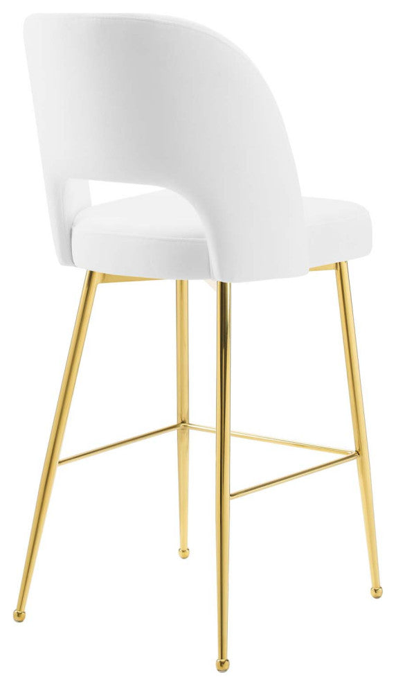 Rouse Performance Velvet Bar Stool-White
