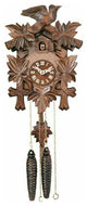 River City Clocks 11-09EQ Quartz Cuckoo Clock With Five Leaves & Bird