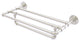 Pipeline Wall Mounted Towel Shelf with Towel Bar, Satin Nickel, 24"