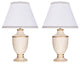 40072, Two Pack Set 22" High Traditional Ceramic Table Lamp, Beige