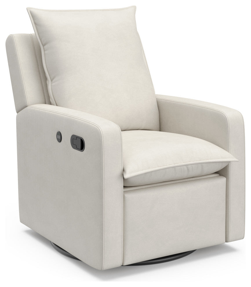 Storkcraft Timeless Recliner Glider With USB, Ivory