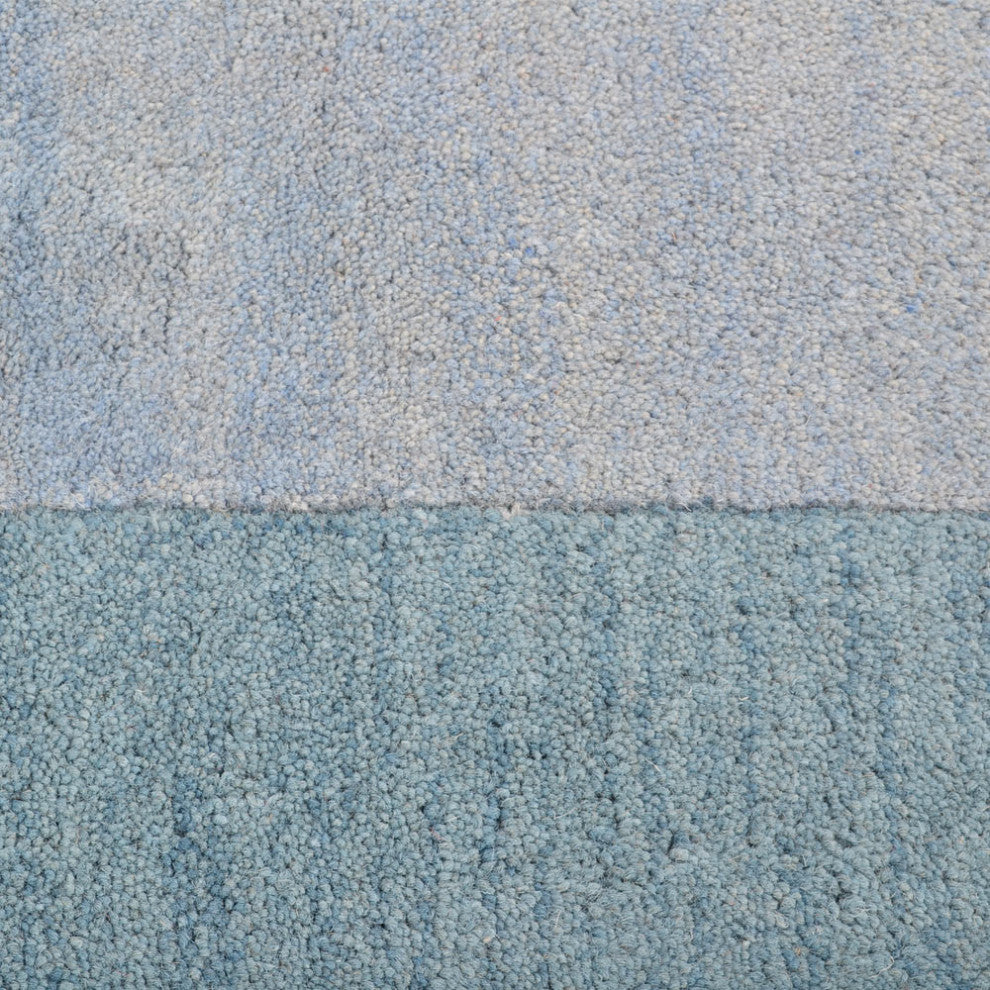 HAND TUFTED WOOL ECO-FRIENDLY AREA RUGS-Light Blue Color, Contemporary Design