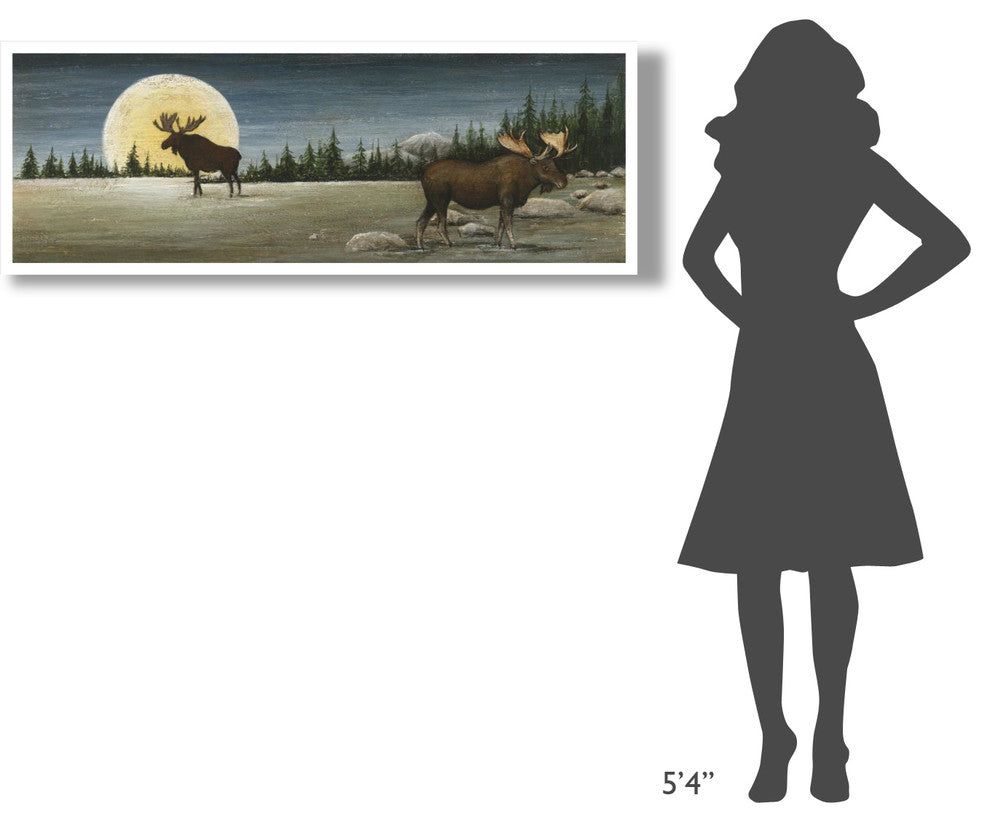 "North Woods Moose Crop" Digital Paper Print by David Carter Brown, 56"x20"