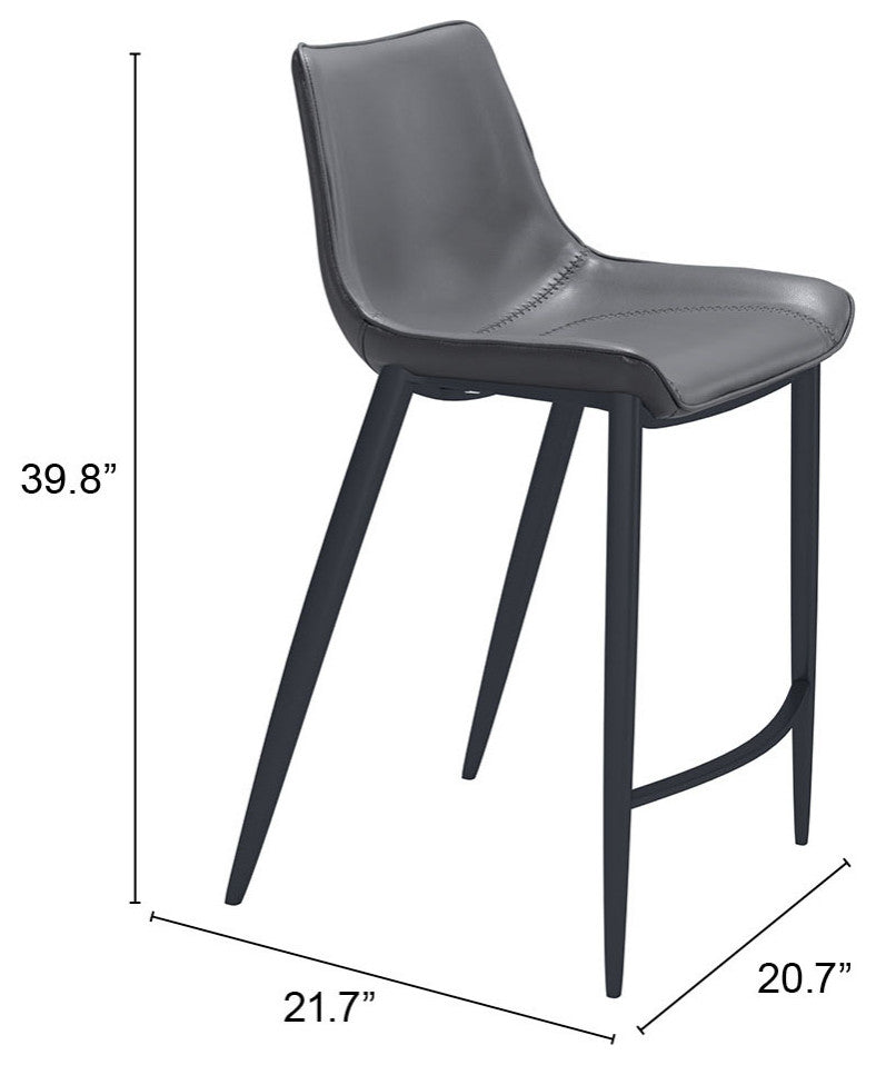 Magnus Counter Chair Dark Gray & Black