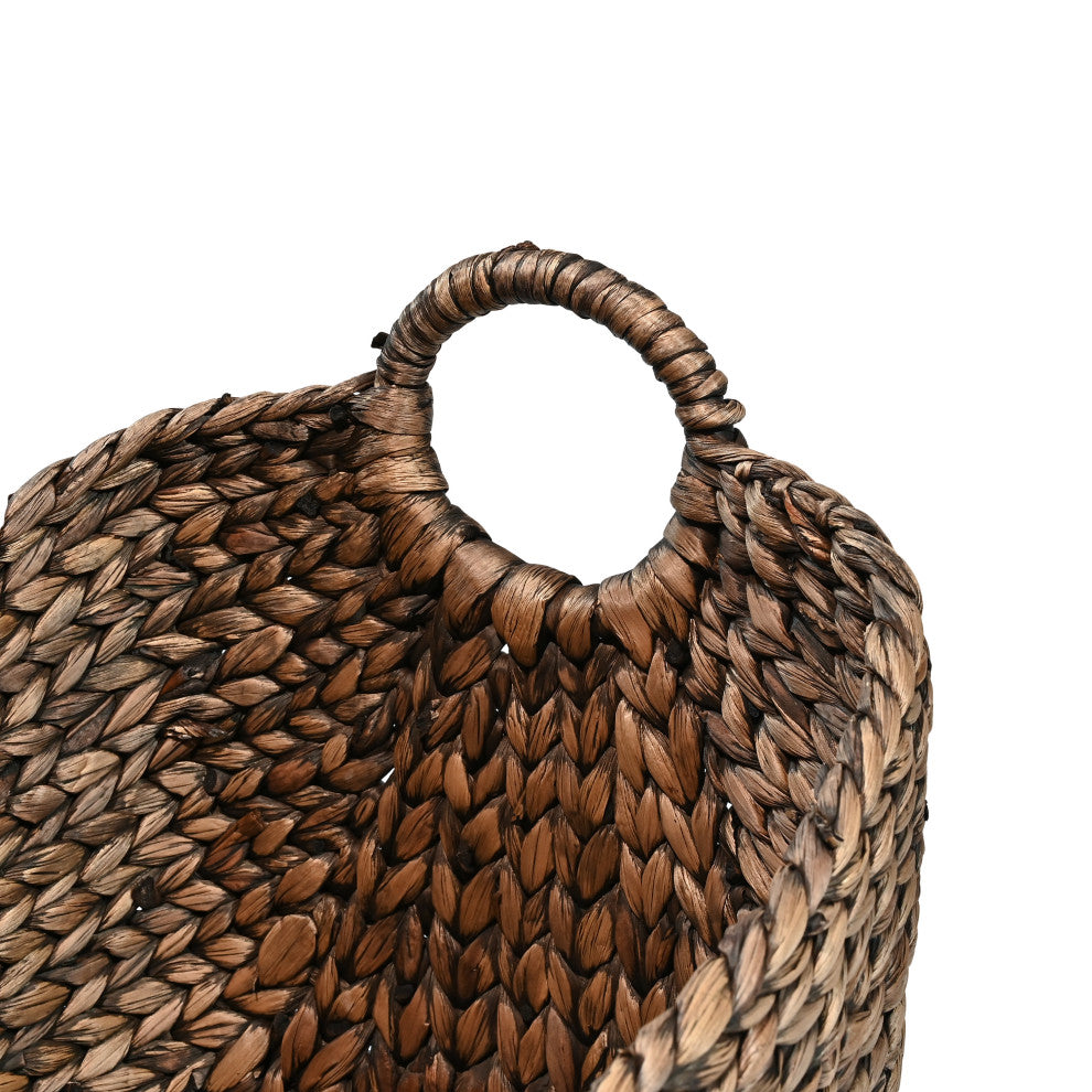 Nellie Classic Handwoven Hyacinth Storage Boat Baskets With Handles, Set of 3