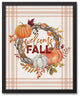 Welcome Fall 17.73 x 21.73 Black Framed Canvas