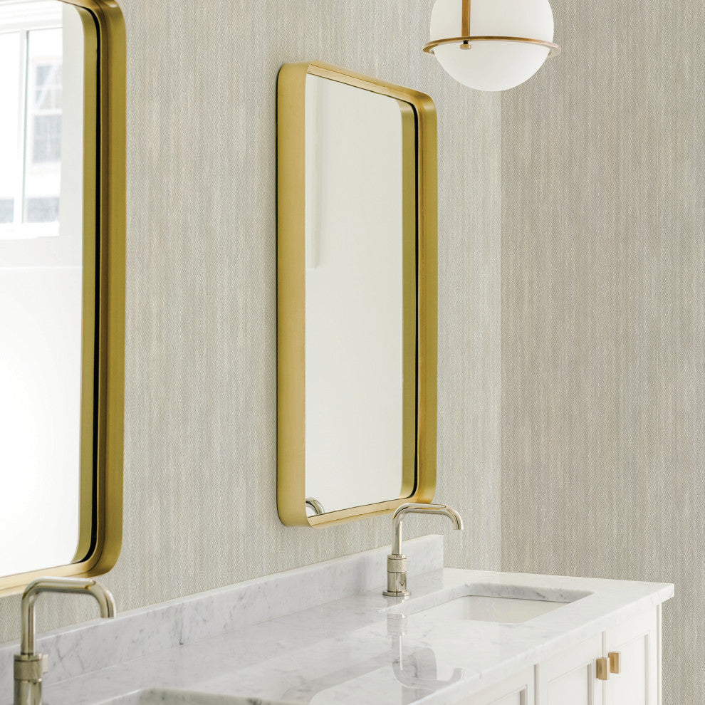 Riga Light Gray Distressed Stripe Wallpaper, Bolt