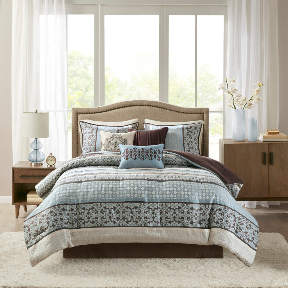 Madison Park Jacquard 7-Piece Comforter Set, Queen