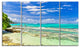 "Tranquil Seychelles Tropical Beach" Modern Seascape Wall Art, 4 Panels, 48"x28"