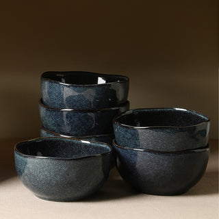 Stone Lain Mirella Stoneware Cereal Bowl Set of 4, Blue