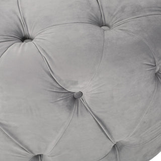 GDF Studio Limosa Round Tufted Velvet Ottoman, Gray