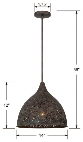 Jasmine 1 Light Forged Bronze Pendant