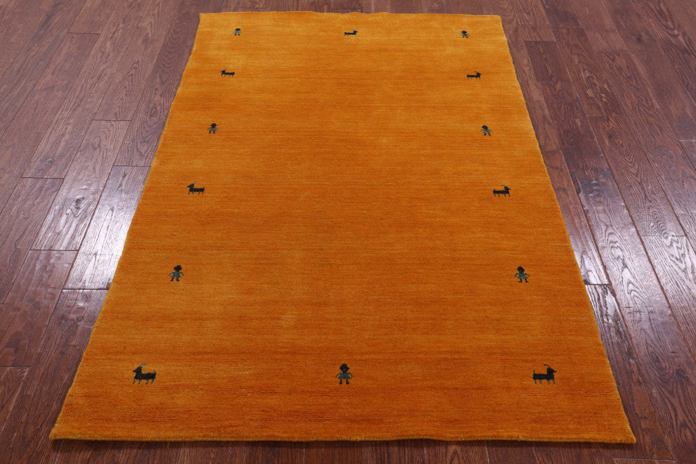 4' 0" X 6' 0" Persian Gabbeh Hand-Knotted Wool Rug - Q15135