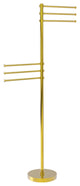 Towel Stand with 6 Pivoting 12" Arms, Polished Brass