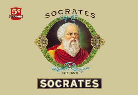 Socrates Cigars - "Know Thyself"- Gallery Wrapped Canvas Art 28" x 42"