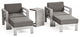 GDF Studio Emily Coral Outdoor 2-Seater Club Chair Chat Set With Side Table