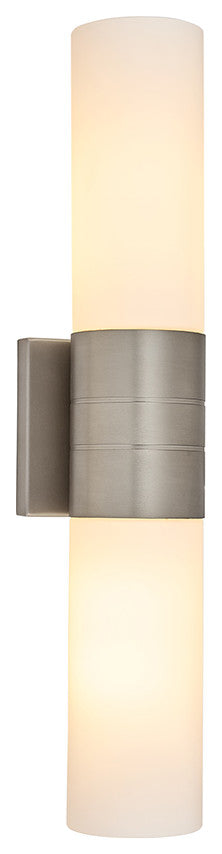 N2342-20-BN 2 Light Vanity Lighting with White Glass in Brushed Nickel Finish