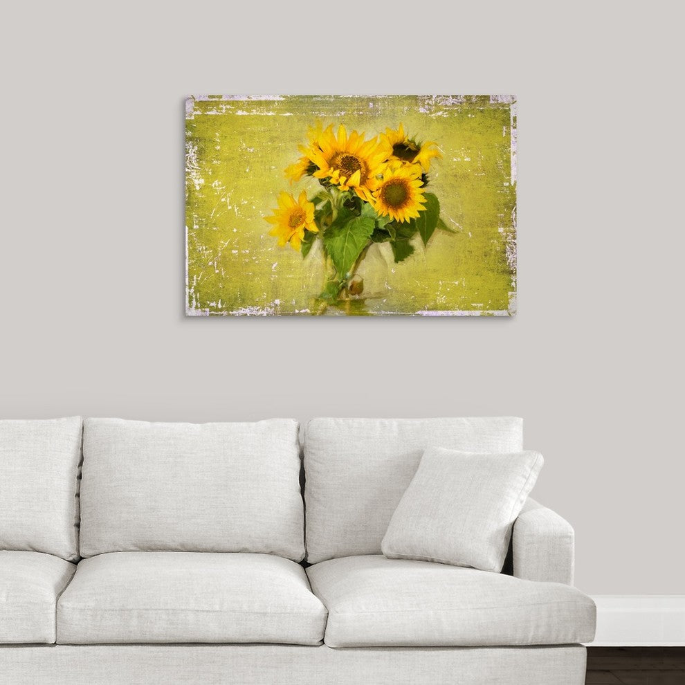 "Sunflowers" Wrapped Canvas Art Print, 36"x24"x1.5"