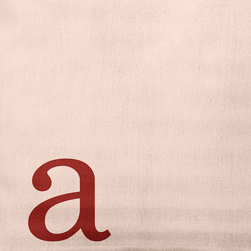 20" x 20" Modern Monogram Indoor/Outdoor Polyester Throw Pillow, Maple Red