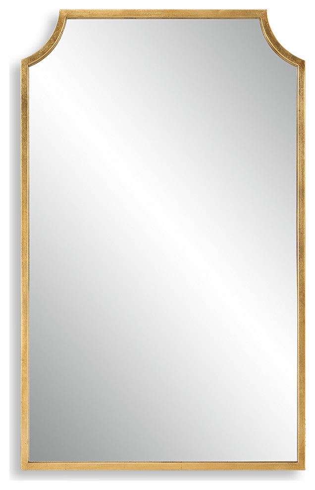 Contemporary 22" x 36" Iron Gold Leaf Mirror
