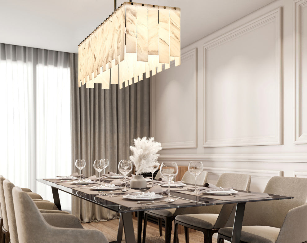 Zlite 345-40L-PN 5-Light Island, Alabaster