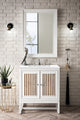 James Martin E645-V30-GW-3WZ Single Vanity Cabinet Glossy White w/ Quartz Top