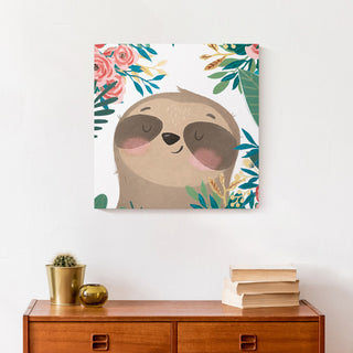 Bashful Sloth 16x16 Canvas Wall Art