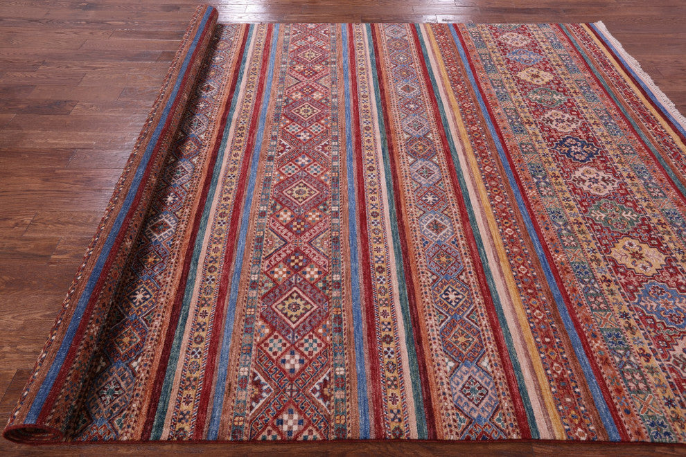 Khorjin Super Kazak Handmade Wool Rug 8' 2" X 11' 6" Q10113