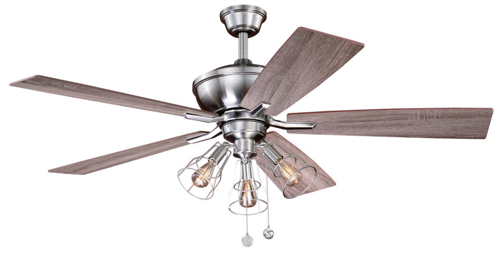 Clybourn 52-in LED Ceiling Fan Satin Nickel