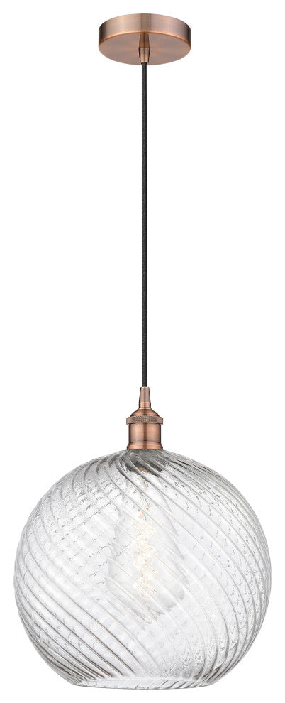 Innovations 616-1P-AC-G1214-12-LED 1-Light Mini Pendant, Antique Copper