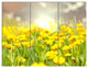 Sunny Meadow with Yellow Flowers, Floral Triptych Canvas Print, 36x28, 3 Panels