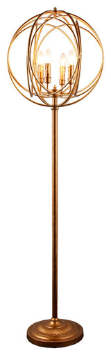 Spheris 4-Light Modern Floor Lamp in Gold-Finished Cast Iron